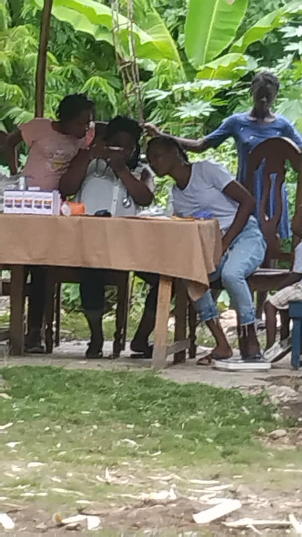 Intake Table Beneath Banana Trees